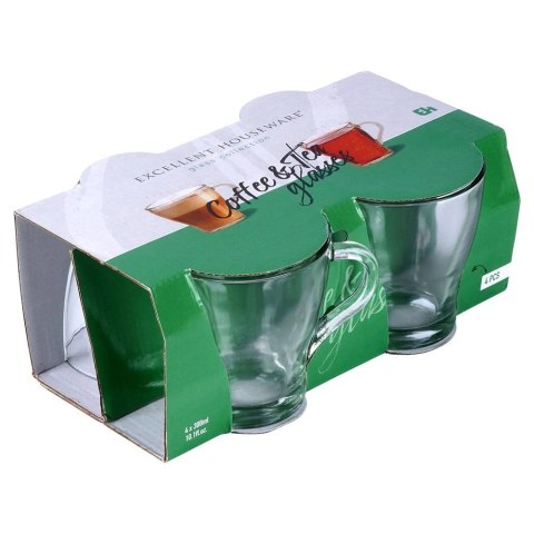 Szklanki do Kawy Herbaty Zestaw 4 szt. 280 ml EXCELLENT z Uchwytem