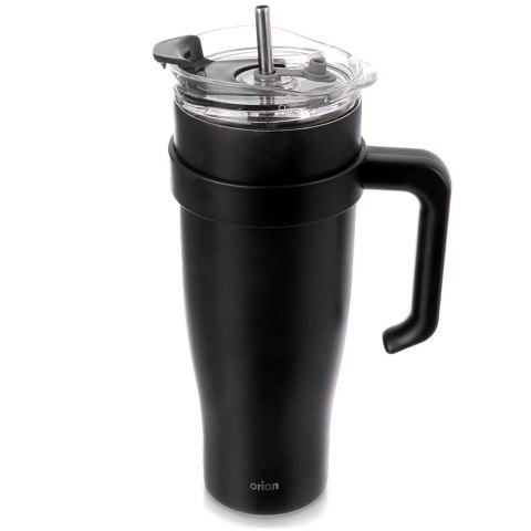 Kubek termiczny stalowy czarny z uchwytem TERMO 1,2 l