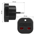 MCE72 Adapter gniazdo UK na wtyk EU czarny