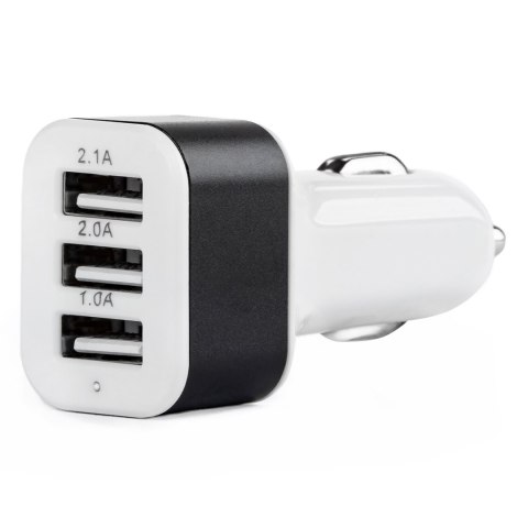 Ładowarka samochodowa 3x usb biała pch-03 amio-01027