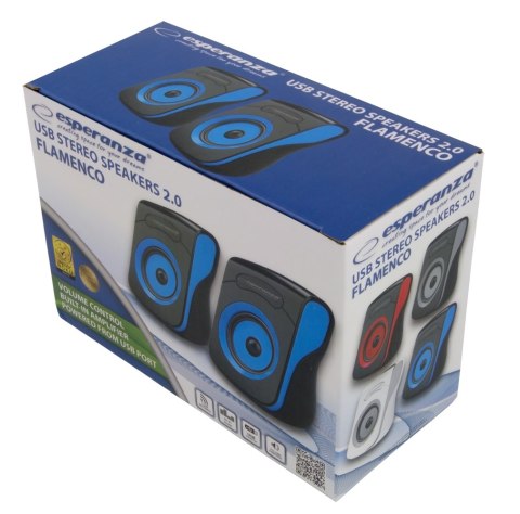 EP140KB Esperanza głośniki 2.0 usb flamenco czarno-niebieskie