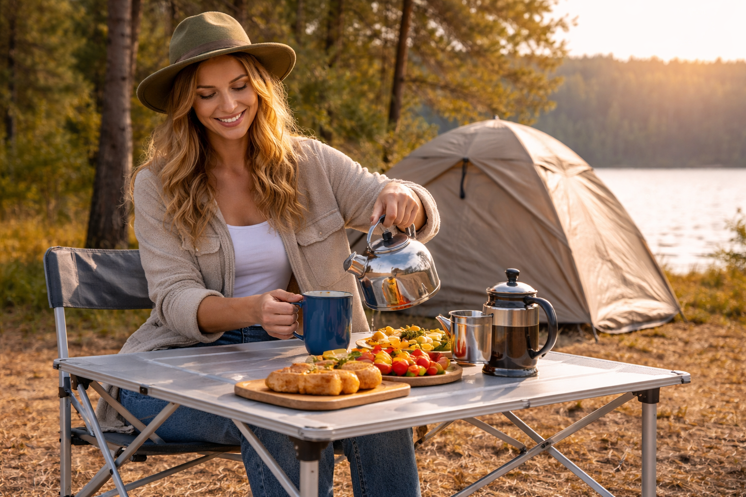 Stoły składane na camping – koniec jedzenia na kolanie, czas na wygodę
